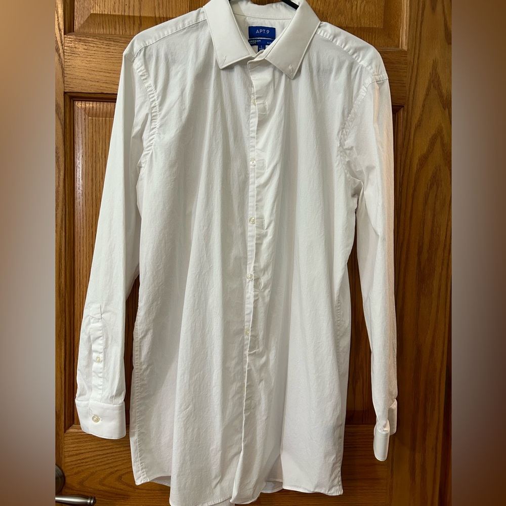 Men’s white dress shirt Apt 9 brand size L 16-16.5 32/33